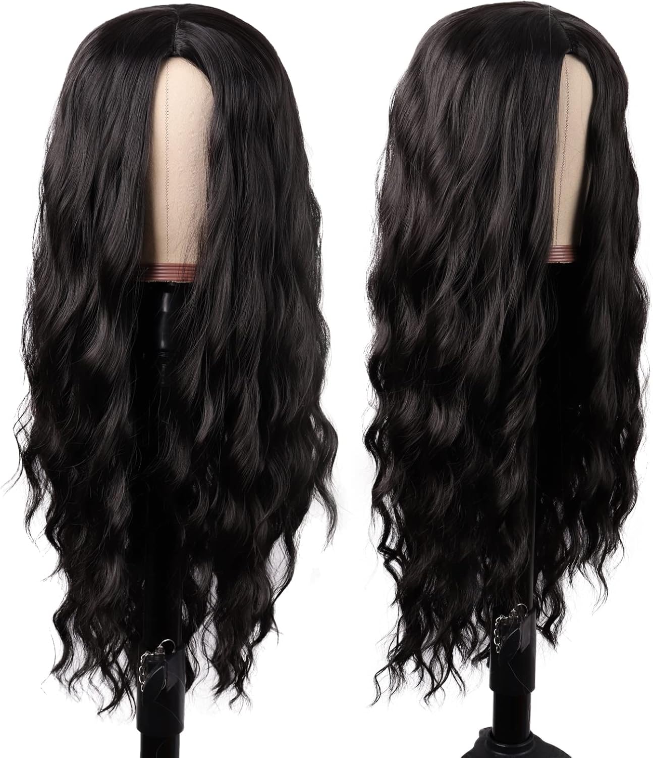 28 Inch Long Wavy Synthetic Fiber Curly Cosplay Wig (Black) | 60 cm Wig, No Bangs, Fashion, Women, Party